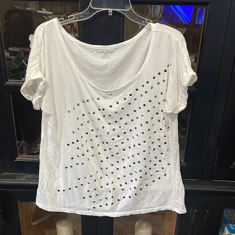 Womens large DKNY jeans short sleeve top